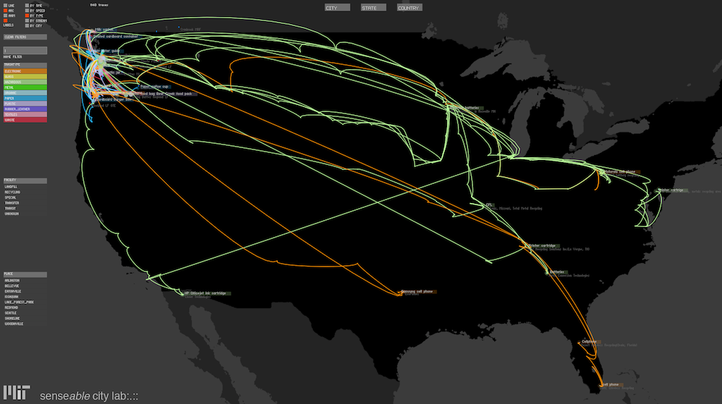 Map of trash paths.
